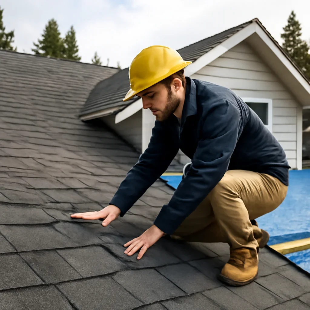 Residential roof inspection on a British Columbia home
